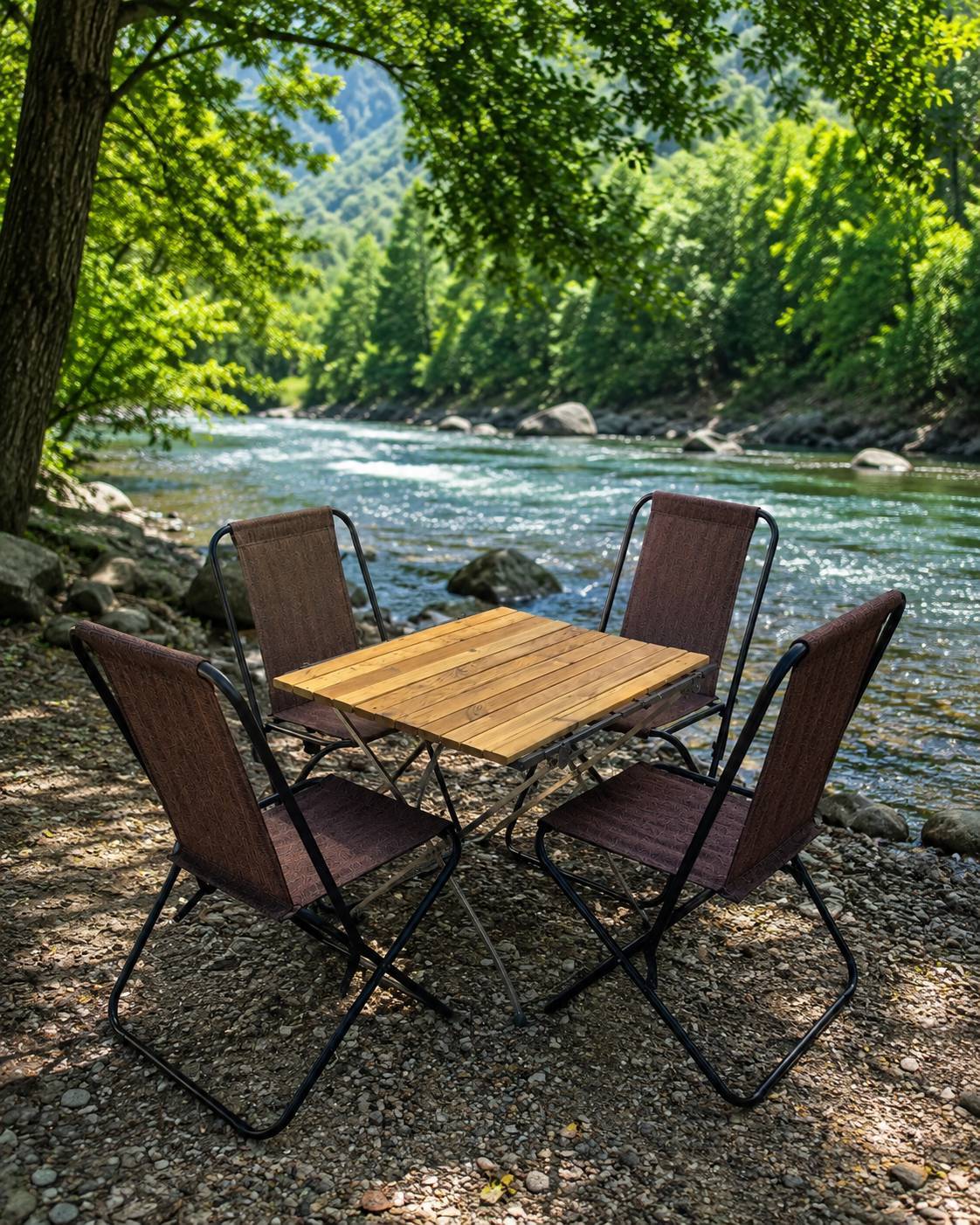 میز ساحلی تاشو چوبی (میز چوبی)
