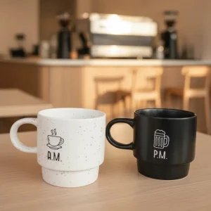 ماگ سرامیکی سفید و مشکی